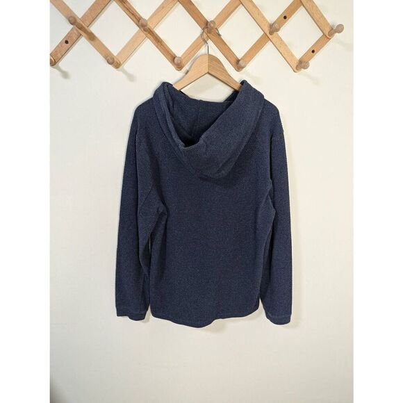 7 Diamonds Navy Blue Textured Pullover Hoodie Sweatshirt - Size L - Picture 6 of 8